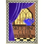***A. E. Halliwell (1905-1987) - Pencil and Gouache - Poster - "Sketching Club Exhibition", signed,