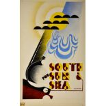 ***A. E. Halliwell (1905-1987) - Pencil and Watercolour - Poster - "South for Sun and Sea", Signed,