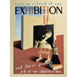 ***A. E. Halliwell (1905-1987) - Mixed media - Poster - "Sutton School of art Exhibition and Dress