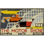 ***A. E. Halliwell (1905-1987) - Pencil and Gouache - Underground poster - "The Motor Show",