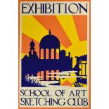 ***A. E. Halliwell (1905-1987) - Pencil and Gouache - Poster - "Exhibition School of Art Sketching