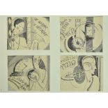 ***A. E. Halliwell (1905-1987) - Four ink drawings - Advertisements for jewellery, watches and