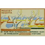 ***A. E. Halliwell (1905-1987) - Pencil and Gouache - Draft London Underground Poster -"Molesey