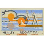 ***A. E. Halliwell (1905-1987) - Paper and Gouache - Poster for Underground - "Henley Regatta",