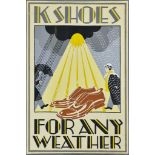 ***A. E. Halliwell (1905-1987) - Pencil and Gouache - Poster - "K Shoes for any weather", unsigned,