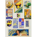 ***A. E. Halliwell (1905-1987) and Haldo - Gouache - Two Poster and Nine Package Label Designs,