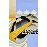 ***A. E. Halliwell (1905-1987) - Pencil and Gouache - Poster - Abstract landscape with road, rail