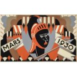 ***A. E. Halliwell (1905-1987) - Pencil and Gouache - Calendar - "Mars 1930", signed, 11ins x18ins