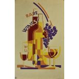 ***A.E. Halliwell (1905-1987) - Pencil and gouache - Poster - "Rare Wines", signed with stamp, circa