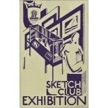 ***A. E. Halliwell (1905-1987) - Pencil and Gouache - Poster - "Sketch Club Exhibition", signed ,