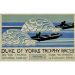 ***D.D (Early 20th Century) - Pencil and Gouache - Underground poster - "Duke of York's Trophy Races