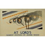 ***A. E. Halliwell (1905-1987) - Lithograph in colours - Poster - "At Lord's", signed, circa late