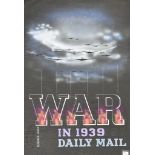 ***Russell Quay (circa 1920/22 - 1984) - Pencil and gouache - Poster - "War in 1939. Daily Mail" ,