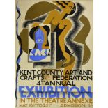 ***A. E. Halliwell (1905-1987) - Gouache - Poster - "Kent County Art and Crafts Federation Fourth