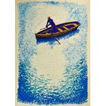 ***A. E. Halliwell (1905-1987) - Gouache - Poster - Rowing boat with standing figure, signed, circa