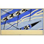 ***A.E. Halliwell (1905-1987) - Pencil and Gouache - Poster - "Boat Race" - two eights racing - sign