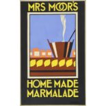 ***A. E. Halliwell (1905-1987) - Gouache - Poster - "Mrs Moor's Home Made Marmalade", signed, Circa