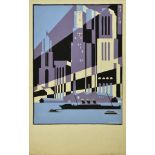 ***A. E. Halliwell (1905-1987) - Gouache - Poster - "New York", signed, Feb. 8th 1929, 15.5ins x 11.