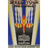 ***A. E. Halliwell (1905-1987) - Lithograph in colours and added text - "Speed Your Message", signed