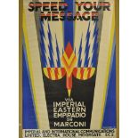 ***A. E. Halliwell (1905-1987) - Lithograph in colours - Poster - "Speed Your Message via Imperial