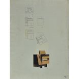 ***Tiffin (20th Century) - Coloured ink and gouache - Two studies of radiograms showing plans and