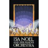***A. E. Halliwell (1905-1987) - Pencil and Gouache - Poster - "Isa Noel and her Famous Orchestra",