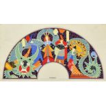 ***A. E. Halliwell (1905-1987) - Pencil and Gouache - Fan leaf design "The Mikado", unsigned, 1927,