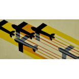 ***A. E. Halliwell (1905-1987) - Gouache - Poster - "Flight" - five planes in five colours, signed,