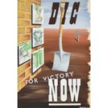 ARR A. E. Halliwell (1905-1987) - Gouache - Poster - "Dig for Victory Now", signed and dated '42,