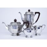 An Elizabeth II Silver Octagonal Four-Piece Tea and Coffee Service by Mappin & Webb, Sheffield,