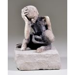 Megan Di Girolamo (born 1942) - Glazed stoneware - Biafran mother and child refugees, on sandstone