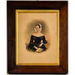 Sarah Biffin (1784-1850) - Miniature - Portrait of "Aunt Ames, Music Teacher", inscribed "Painted by