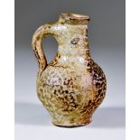 A Small Saltglazed Stoneware Bottle, circa 1680 - possibly English, 4.25ins high