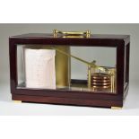 A 20th Century Barograph, in mahogany case, 11.5ins x 6ins x 7ins