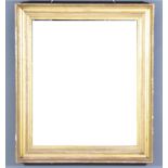 A French Gilt Framed Rectangular Wall Mirror, with moulded frame and inset with plain mirror