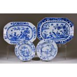 A Small Collection of Chinese Blue and White Porcelain, 18th/19th Century, including - rectangular