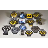 A Collection of Car Badges, including - AA Rhodesia members badge with wings no. 3145, AA members