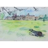 ***John Bratby (1928-1992) - Crayon drawing - "Penshurst", signed and titled in pencil, 15.25ins x