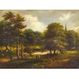 L. Littlewood (19th Century) - Oil painting - "Greenwich Park", signed and dated 1881 to verso,