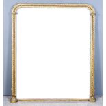 A 19th Century Gilt Framed Overmantel Mirror, with rope pattern frame, 56ins x 58ins overall