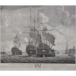 John Boydell (1719-1804) - Engraving - "Stern Views of the Terrible and Neptune of Seventy Four Guns