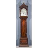 An 18th Century Mahogany Longcase Clock by Benjamin Smith of Canterbury, the 12ins arched silvered