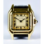A Lady's Quartz Wristwatch, by Cartier, Model Panthere de Cartier, square 18ct gold case, 22mm,