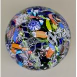A St. Louis Scramble Millefiori Paperweight, Circa 1850, with jumble of ribbons, coloured
