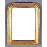 A Gilt Framed Rectangular Wall Mirror, the moulded frame with bead ornament and inset with plain