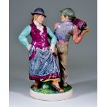 A Charles Vyse Pottery Group - "The Dancing Gypsies", introduced in 1936, modelled as a dancing