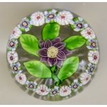 A Garlanded Flowerhead Paperweight, Circa 1850, possibly Baccarat, 2ins diameter