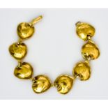 A Shell Bracelet, Modern, 9ct gold, 200mm x 18mm, gross weight 27.7g