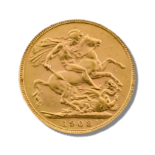 An Edward VII Sovereign, 1908, by European Gold Coins, serial no. 00594, with paperwork in