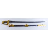 A Naval Officers Dress Sword, Late 19th / Early 20th Century Naval, by John Adams & Son, 30ins